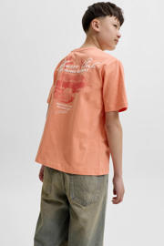 thumbnail: JACK & JONES JUNIOR T-shirt met backprint oranje