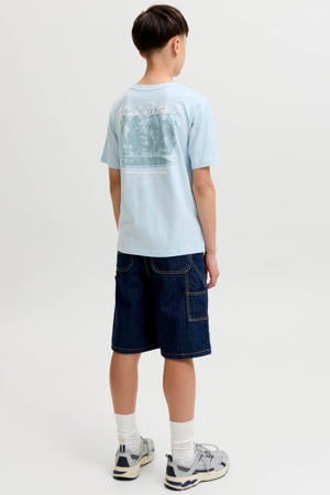 T-shirt met backprint lichtblauw