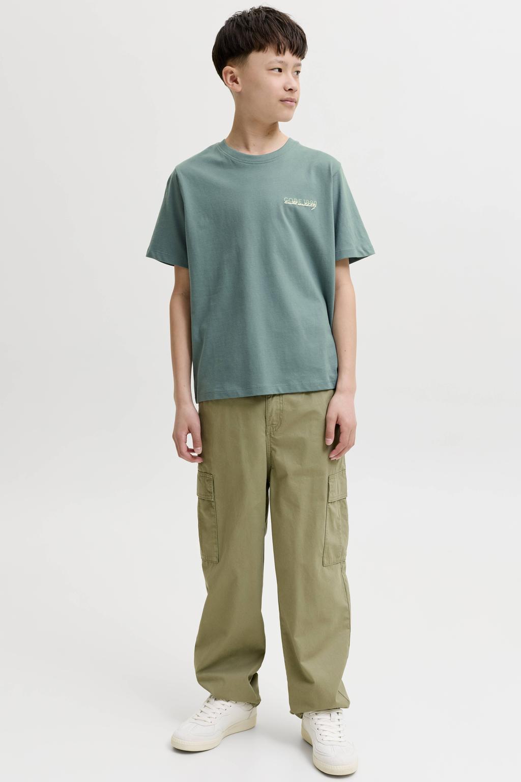 JACK & JONES JUNIOR T-shirt met backprint groen