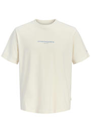 thumbnail: Ecru jongens JACK & JONES JUNIOR T-shirt van katoen met backprint, korte mouwen en ronde hals
