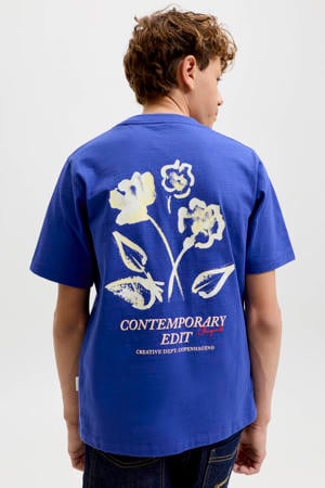 T-shirt met backprint blauw