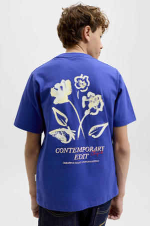 T-shirt met backprint blauw