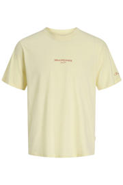 thumbnail: Lichtgele jongens JACK & JONES JUNIOR T-shirt van katoen met backprint, korte mouwen en ronde hals