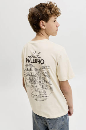 T-shirt met backprint ecru