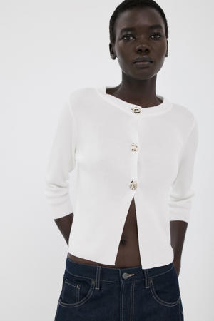 gebreid vest ecru