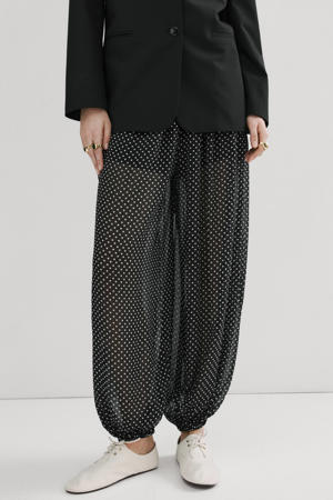 barrel/balloon broek met stippen zwart