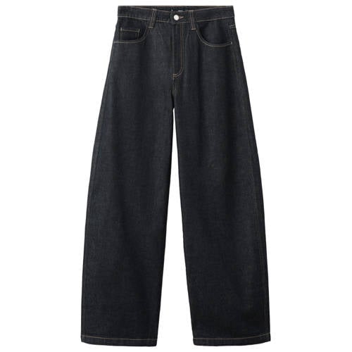 Mango barrel jeans dark blue denim afbeelding