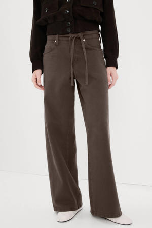 low waist wide leg jeans bruin