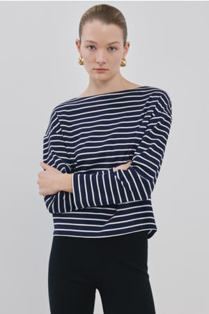 gestreepte top blauw
