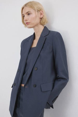 regular blazer grijsblauw