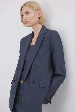 regular blazer grijsblauw