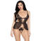 Leg Avenue babydoll met string met open kruis zwart