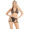 Leg Avenue kanten lingerieset 3-delig zwart