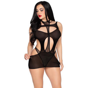 mini jurk met halterbody zwart