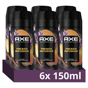 Peach Infusion premium deodorant bodyspray - 6 x 150 ml