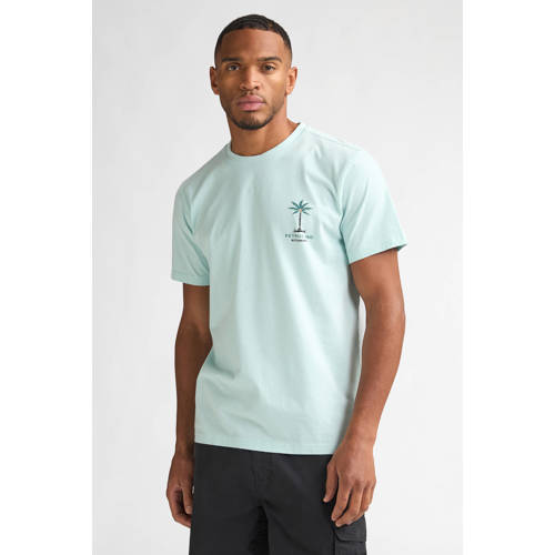 Petrol Industries regular T-shirt met backprint mintgroen afbeelding