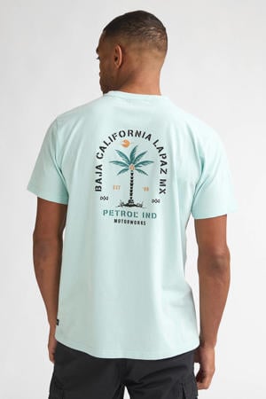regular T-shirt met backprint mintgroen