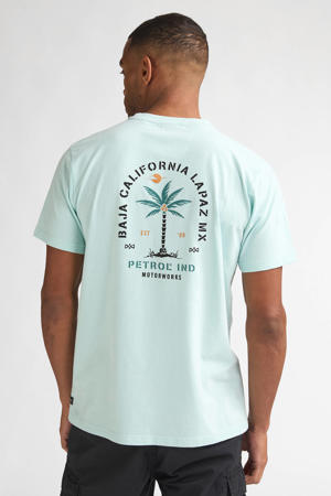 regular T-shirt met backprint mintgroen