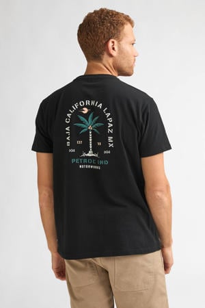 regular T-shirt met backprint zwart
