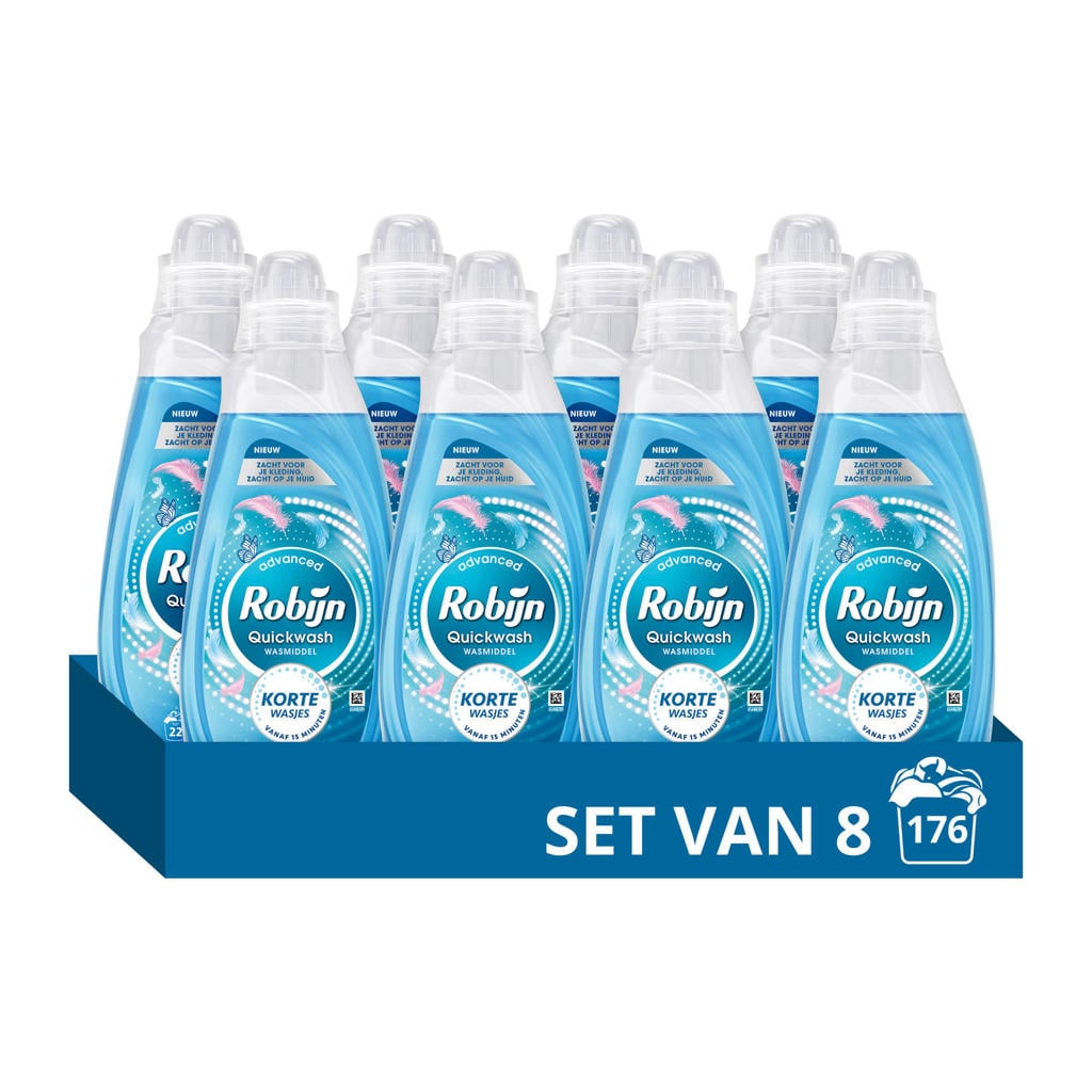 Robijn Advanced Quickwash Puur & Zacht vloeibaar wasmiddel - 8 x 22 wasbeurten