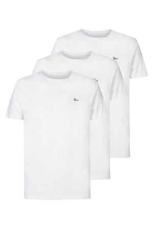 regular T-shirt wit - (set van 3)