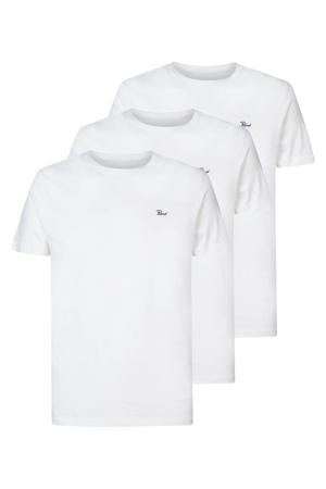 regular T-shirt wit - (set van 3)