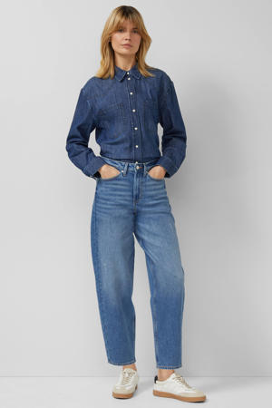high waist barrel jeans blauw