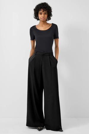 wide leg high waist palazzo broek zwart