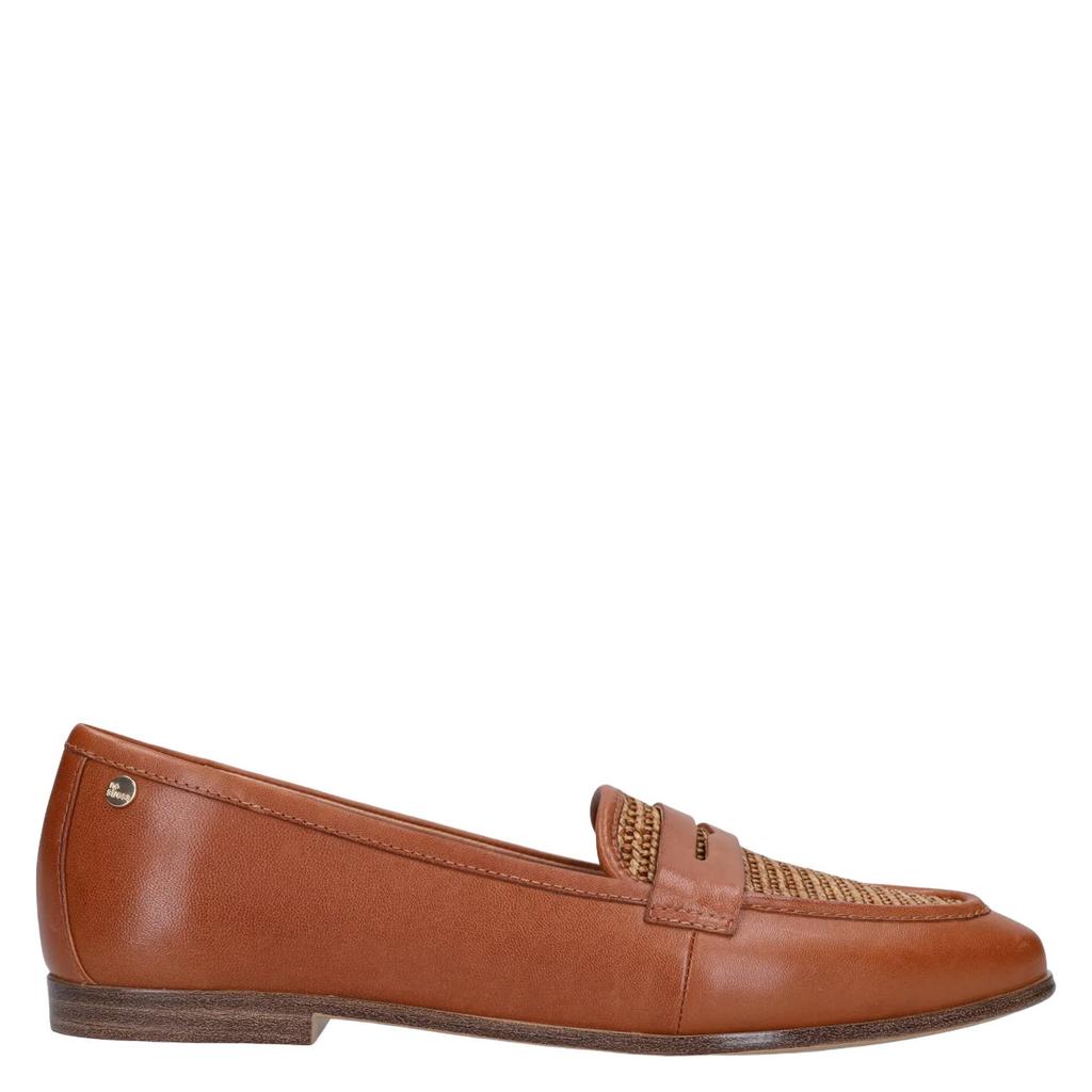 Cognackleurige dames No Stress leren loafers