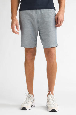 regular chino short met linnen blauw