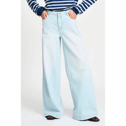 POM Amsterdam high waist wide leg jeans light blue denim afbeelding