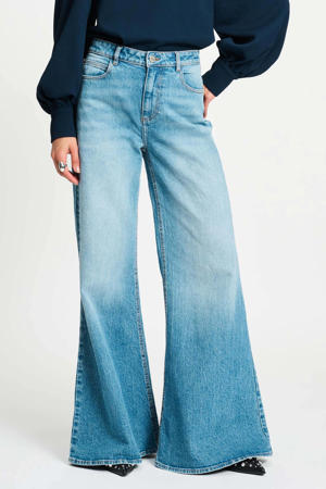flared jeans medium blue denim