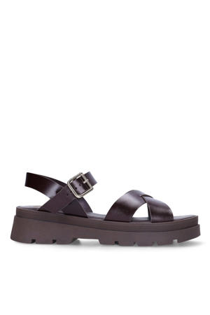 chunky leren sandalen bruin