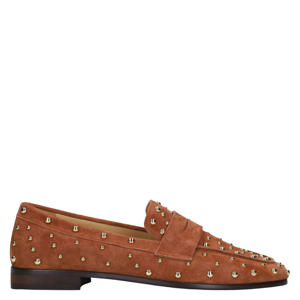 suède loafers oranje