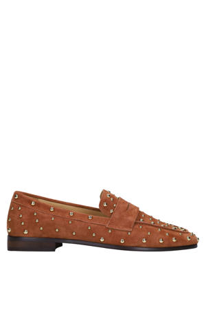 suède loafers oranje