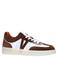 Manfield leren sneakers wit/bruin