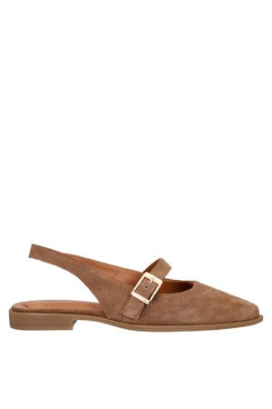 leren slingback loafers cognac