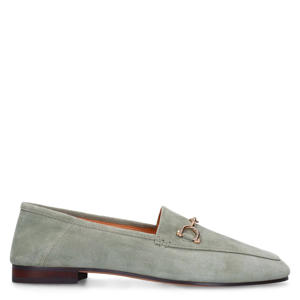 suède loafers groen