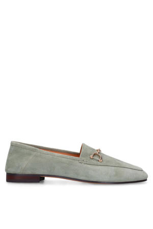 suède loafers groen