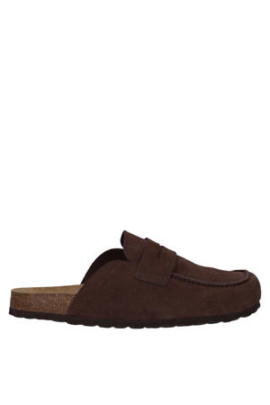suède clogs bruin
