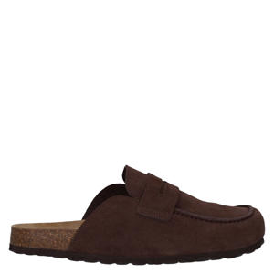 suède clogs bruin