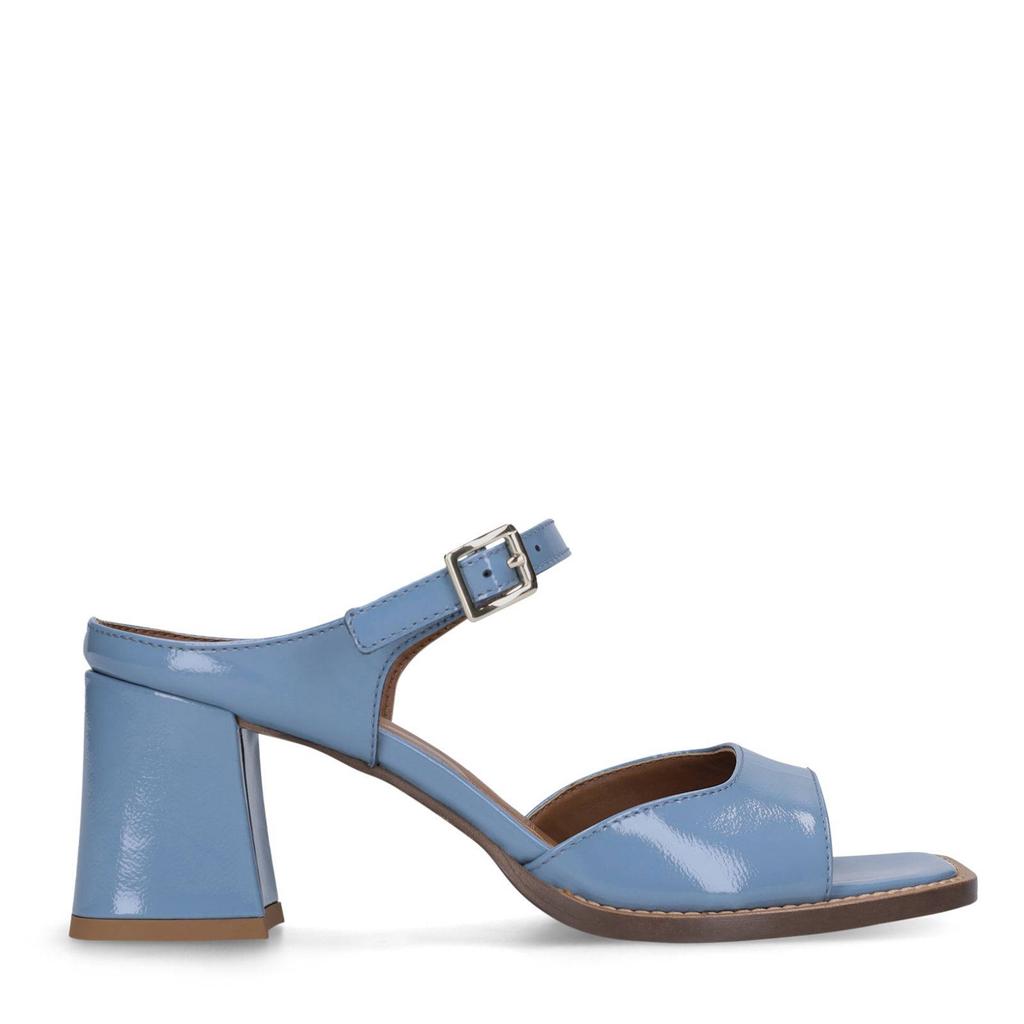 Blauwe dames Manfield lakleren muiltjes