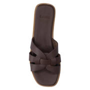 thumbnail: Manfield leren slippers bruin