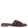 Manfield leren slippers bruin