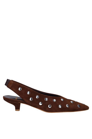 slingback pumps met studs bruin