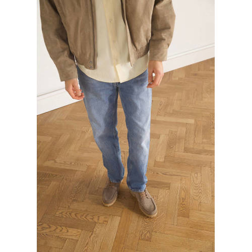 Manfield suède bootschoenen taupe