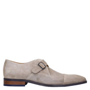 suède gespschoenen beige