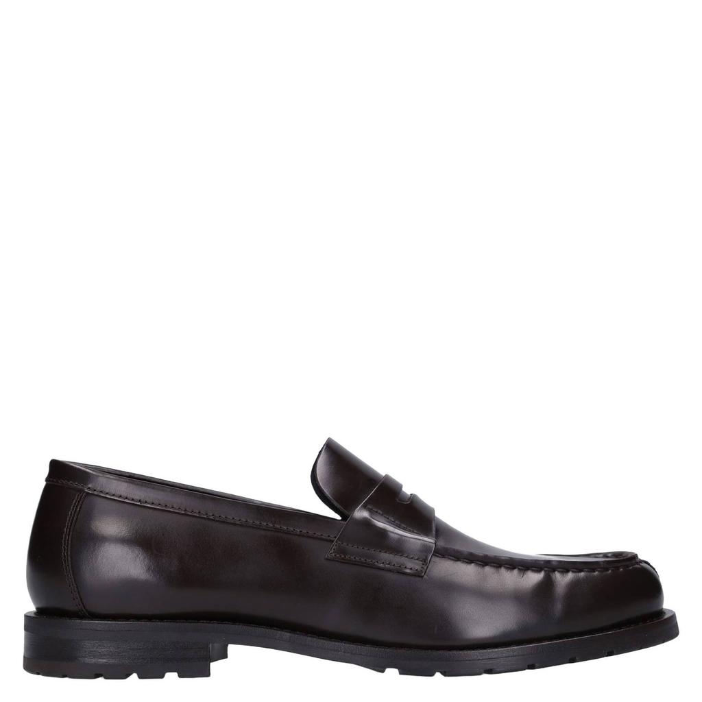 Donkerblauwe heren Manfield leren loafers