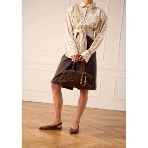 Manfield suède slingback loafers bruin afbeelding