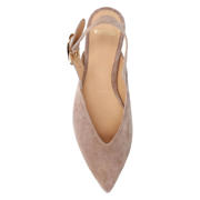 thumbnail: Manfield suède slingback loafers taupe